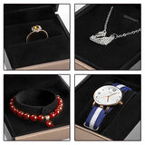 High Brushed PU Jewelry Organizer Box Ring Earrings Bracelet LED Light