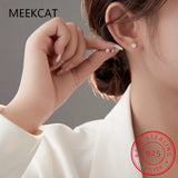 CZ 925 Silver Zircon Screw Stud Earrings | Geometric Birthday Gift