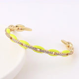 CZ Pastel Enamel Bangle Bracelet Rainbow Colorful Summer Jewelry
