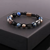 CZ Pave Ball Charm Stone Beaded Bracelet Macrame Jewelry Gift