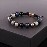 CZ Pave Ball Charm Stone Beaded Bracelet Macrame Jewelry Gift