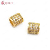 Champagne Brass Cylinder Spacer Beads for Bracelets DIY Jewelry Making