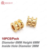 Champagne Brass Cylinder Spacer Beads for Bracelets DIY Jewelry Making