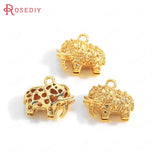 Champagne Brass Elephant Charms Pendants for Jewelry Making