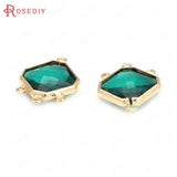 Champagne Brass Square Earrings Connect Charms Pendants DIY Jewelry Making