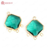 Champagne Brass Square Earrings Connect Charms Pendants DIY Jewelry Making