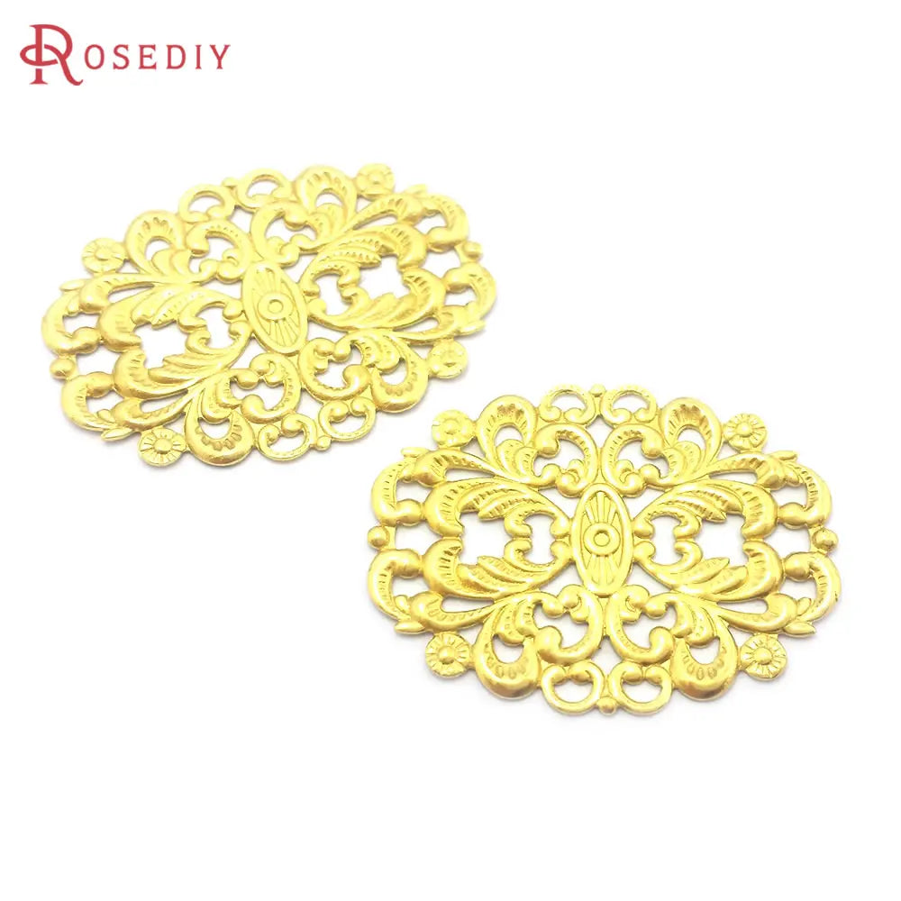 Champagne Brass Rhombus Spacer Disk Jewelry Making Supplies