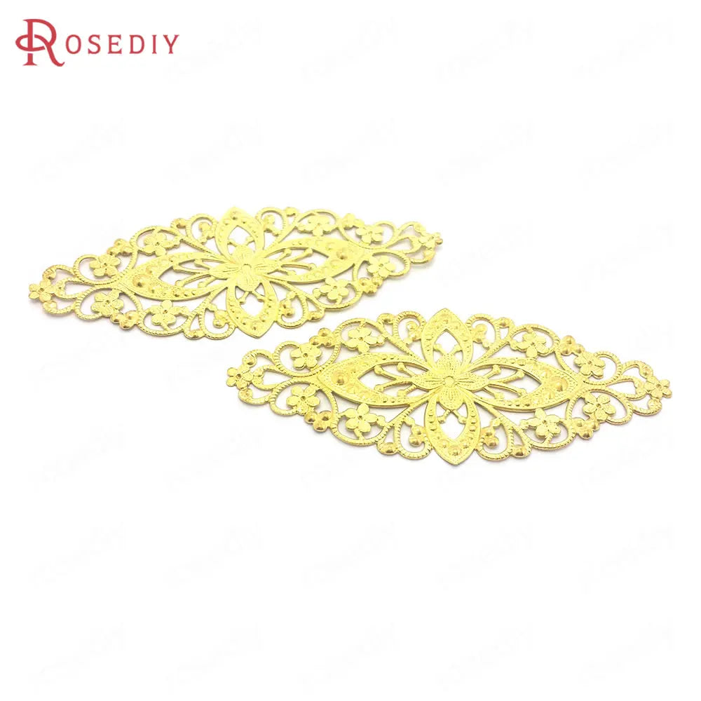 Champagne Brass Rhombus Spacer Disk Jewelry Making Supplies