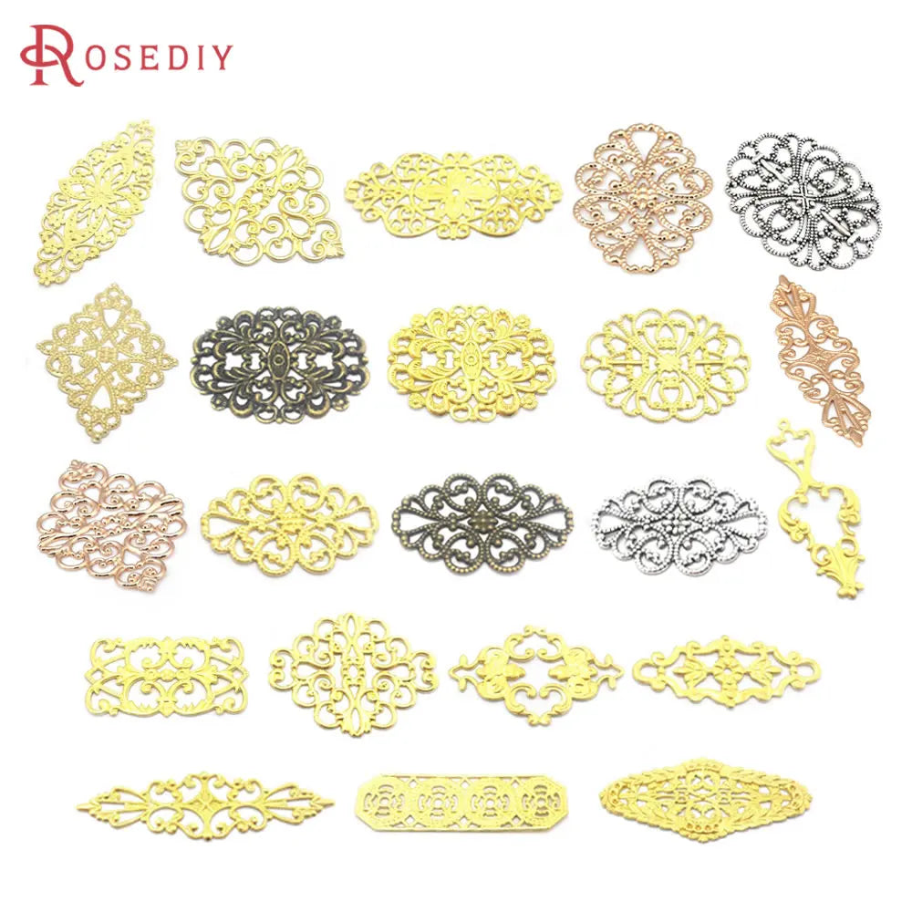 Champagne Brass Rhombus Spacer Disk Jewelry Making Supplies