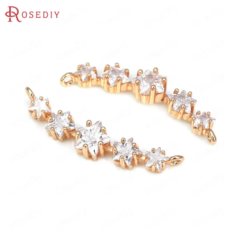 Champagne Brass Zircon Charms Pendants DIY Jewelry Making