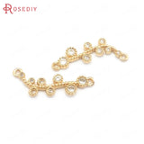 Champagne Brass Zircon 2-Hole Connect Charms Pendants DIY Jewelry Findings