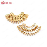 Champagne Brass Zircon Curve Connect Charms Pendants