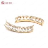 Champagne Brass Zircon Curve Connect Charms Pendants