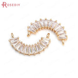 Champagne Brass Zircon Curve Connect Charms Pendants