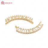 Champagne Brass Zircon Curve Connect Charms Pendants
