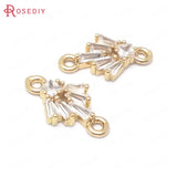 Champagne Brass Zircon Maple Leaves Rhombus Charms Pendants