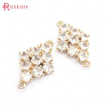 Champagne Brass Zircon Maple Leaves Rhombus Charms Pendants