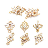 Champagne Brass Zircon Maple Leaves Rhombus Charms Pendants