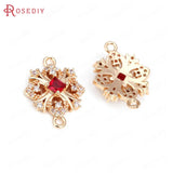 Champagne Brass Zircon Snowflake Connect Charms Pendant