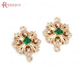 Champagne Brass Zircon Snowflake Connect Charms Pendant