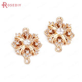 Champagne Brass Zircon Snowflake Connect Charms Pendant