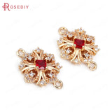 Champagne Brass Zircon Snowflake Connect Charms Pendant