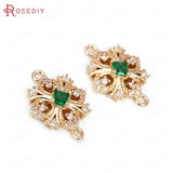 Champagne Brass Zircon Snowflake Connect Charms Pendant