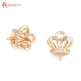 Champagne Brass Zircon Beads Charms for Jewelry Making