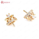 Champagne Brass Zircon Beads Charms for Jewelry Making
