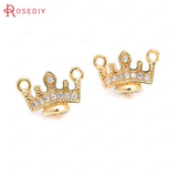 Champagne Brass Zircon Beads Charms for Jewelry Making