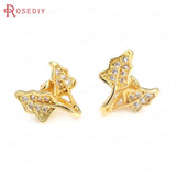 Champagne Brass Zircon Beads Charms for Jewelry Making