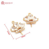 Champagne Brass Zircon Beads Charms for Jewelry Making