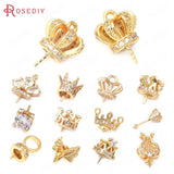 Champagne Brass Zircon Beads Charms for Jewelry Making