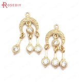 Champagne Brass Zircon Earrings Charms Jewelry Making DIY Findings