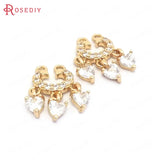 Champagne Brass Zircon Earrings Charms Jewelry Making DIY Findings