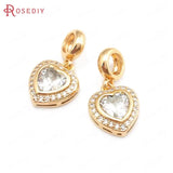Champagne Brass Zircon Beads Bracelet Charms DIY Jewelry Making