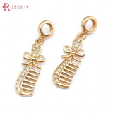 Champagne Brass Zircon Beads Bracelet Charms DIY Jewelry Making