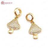 Champagne Brass Zircon Beads Bracelet Charms DIY Jewelry Making