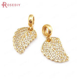 Champagne Brass Zircon Beads Bracelet Charms DIY Jewelry Making