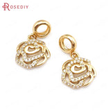 Champagne Brass Zircon Beads Bracelet Charms DIY Jewelry Making