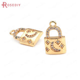 Champagne Brass Zircon Charms Pendants Jewelry Findings