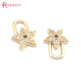 Champagne Brass Zircon Charms Pendants Jewelry Findings