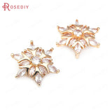 Champagne Brass Snowflake Charms for Earrings Making