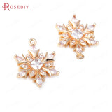 Champagne Brass Snowflake Charms for Earrings Making
