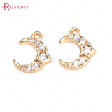 Champagne Brass Zircon Charms Pendants Jewelry Making Earrings Findings