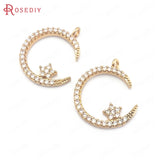 Champagne Brass Zircon Charms Pendants Jewelry Making Earrings Findings
