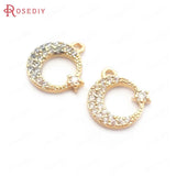 Champagne Brass Zircon Charms Pendants Jewelry Making Earrings Findings
