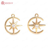 Champagne Brass Zircon Charms Pendants Jewelry Making Earrings Findings