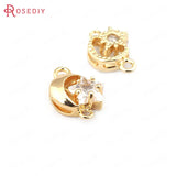 Champagne Brass Zircon Charms Pendants Jewelry Making Earrings Findings