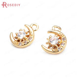 Champagne Brass Zircon Charms Pendants Jewelry Making Earrings Findings